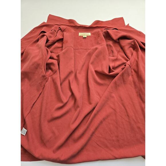 Tommy Bahama 100% Silk‎ Short Sleeve Button Down Shirt Mens Size XL Red - Picture 9 of 12